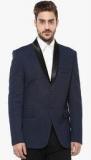 Luxurazi Navy Blue Solid Blazer Men