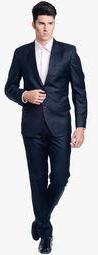 Luxurazi Navy Blue Solid Suit Men