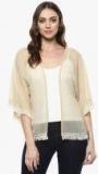 Mabish By Sonal Jain Beige Solid Shrug Women