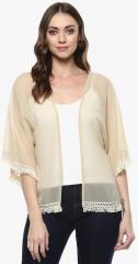 Mabish By Sonal Jain Beige Solid Shrug women