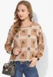 Madame Beige Printed Sweater Women