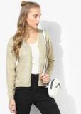 Madame Beige Self Design Cardigan Women