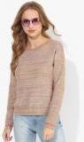 Madame Beige Self Design Sweater Women