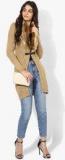 Madame Beige Solid Long Coat Women