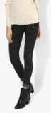 Madame Black Striped Jeggings Women