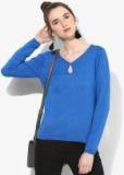 Madame Blue Solid Sweater Women