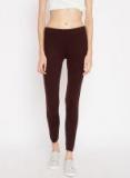 Madame Brown Solid Winter Leggings Women