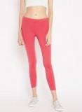 Madame Coral Pink Solid Winter Leggings women