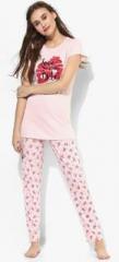 Madame M Secret Pink Printed Nightwear Set women