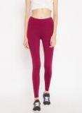 Madame Magenta Solid Winter Leggings Women