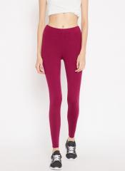 Madame Magenta Solid Winter Leggings women