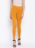 Madame Mustard Yellow Solid Winter Leggings Women