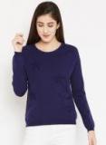 Madame Navy Blue Printed Pullover Women