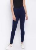 Madame Navy Blue Solid Winter Leggings Women