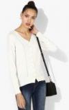 Madame Off White Self Design Cardigan Women