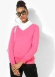 Madame Pink Solid Pullover Women