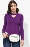 Madame Purple Solid Sweater Women