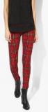 Madame Red Checked Leggings Women