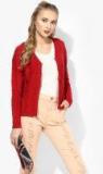 Madame Red Self Design Cardigan Women