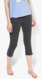 Madame Secret Dark Grey Solid Capri Women