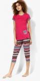 Madame Secret Fuchsia Printed Nightwear Set women