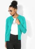 Madame Turquoise Solid Cardigan Women