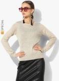 Mango Beige Solid Sweater Women