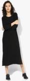 Mango Black Coloured Solid Shift Dress women