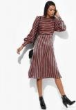 Mango Black Coloured Striped Shift Dress Women