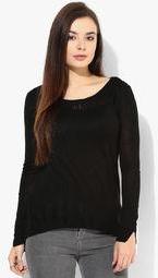 Mango Black Fine Knit Sweater Women