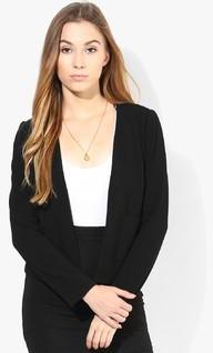 Mango Black Solid Jacket women