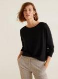 Mango Black Solid Pullover Women