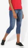 Mango Blue Washed Capri Women