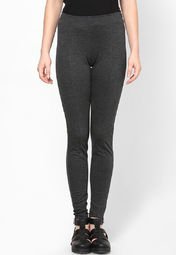 Mango Dark Grey Leggings Women