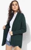 Mango Green Self Pattern Shrug Women