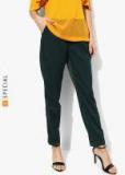 Mango Green Solid Coloured Pant Women