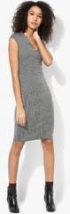 Mango Grey Coloured Checked Bodycon Dress women