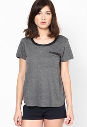 Mango Grey Short Sleeve T Shirt Women