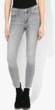 Mango Grey Washed Crop Skinny Isa Jeans Women