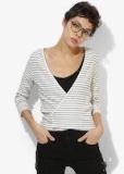 Mango Off White Striped Shrug Women