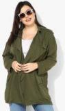 Mango Olive Solid Summer Jacket Women