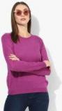 Mango Purple Solid Sweater Women