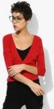 Mango Red Solid Shrug women