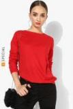 Mango Red Solid Sweater women