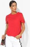 Mango Red Solid T Shirt Women