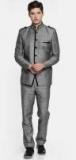 Manish Creations Charcoal Grey Bandhgala Suit Men