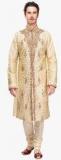 Manyavar Beige Solid Kurta Pyjama Men