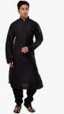 Manyavar Black Solid Kurta Pyjama Men