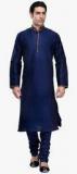 Manyavar Blue Solid Kurta Pyjama men