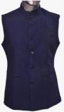 Manyavar Blue Solid Waistcoat men